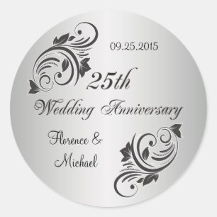 Balances et fleurs argent noir Sticker