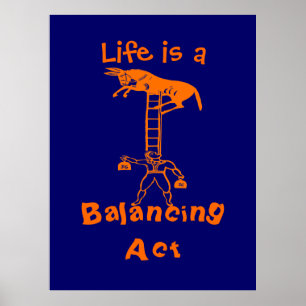 Balancing a Living Donkey ~ COLOR CHANGE 53X40 Poster