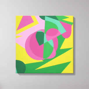 Balancing Act Yellow Background Canvas Print