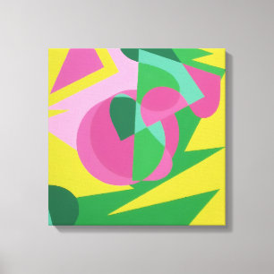 Balancing Act Yellow Background Canvas Print
