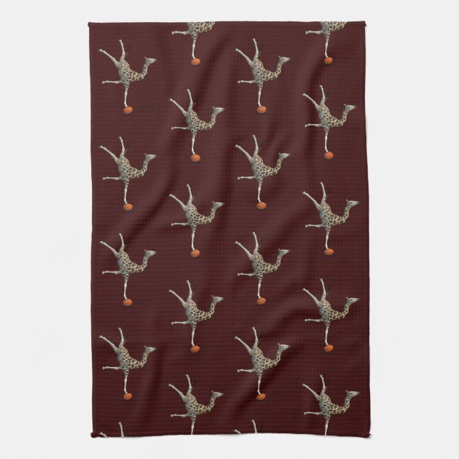 Balancing Giraffe Kitchen Towel (Vertical)