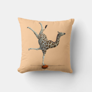 Balancing Giraffe Throw Pillow