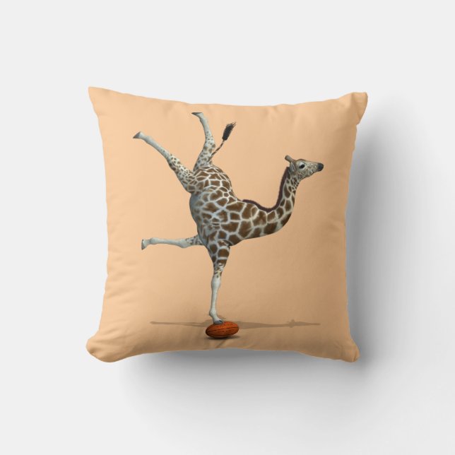 Balancing Giraffe Throw Pillow (Front)