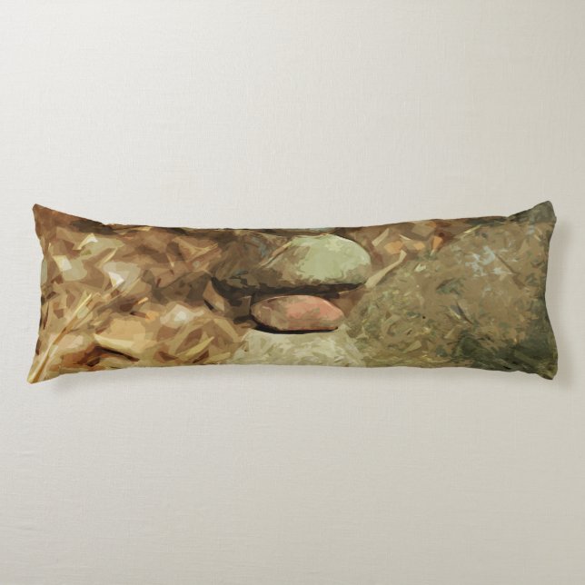 Balancing Rocks Abstract Impressionism Body Pillow (Front)