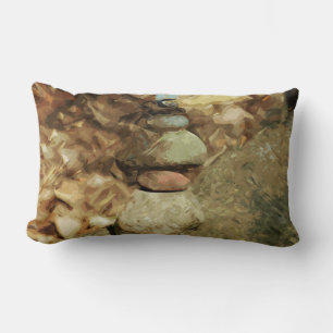 Balancing Rocks Abstract Impressionism Lumbar Pillow