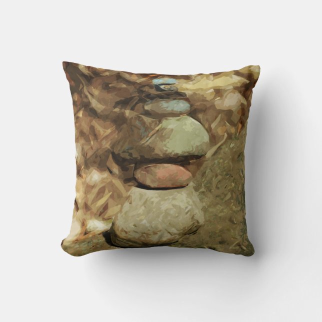 Balancing Rocks Abstract Impressionism Throw Pillow (Front)