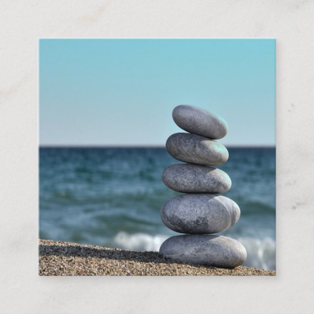 Balancing Stones Square Chiropractic Business Card (Front)