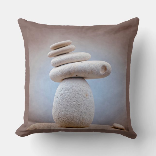 Balancing Stones Square + your ideas Throw Pillow (Front)