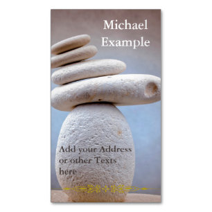 Balancing Stones Square + your text & ideas Magnetic Business Card