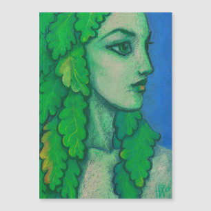 Balanis, dryad, green leaves, forest goddess, art