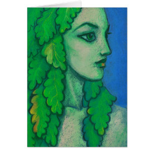 Balanis, dryad, green leaves, forest goddess, art