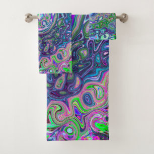 Balayage Abstrait marbré vert et violet de chaux