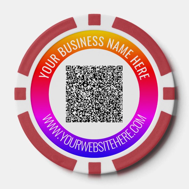 Balayage de code QR et jetons de poker de texte pe (Recto)