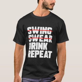 Balayage de golf Sweat Boire Répéter Funny Golfer