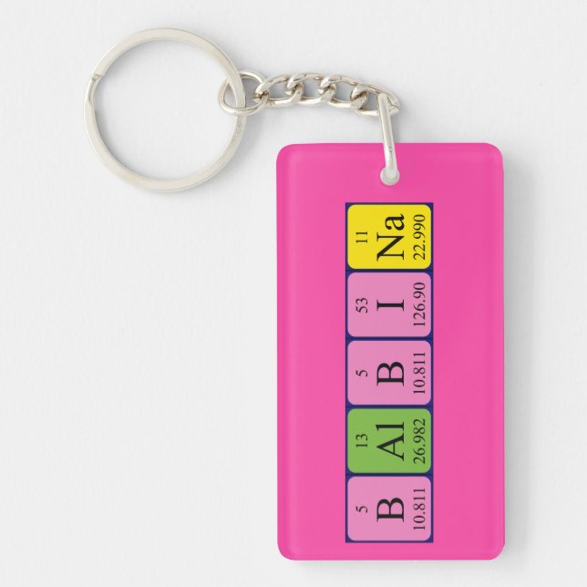 Balbina periodic table name keyring (Front)