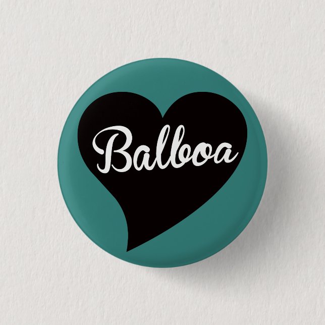 Balboa Black Heart Jade 1 Inch Round Button (Front)