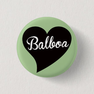 Balboa Black Heart Mint 1 Inch Round Button