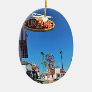 Balboa Fun Zone, Newport Beach, California Ceramic Ornament