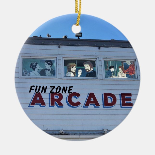 Balboa Fun Zone, Newport Beach, California Ceramic Ornament (Front)