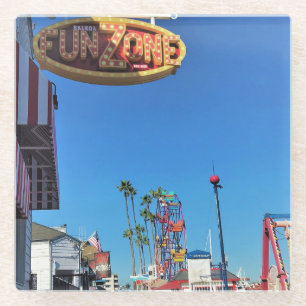 Balboa Fun Zone, Newport Beach, California Glass Coaster