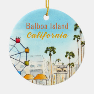 Balboa Island Ceramic Ornament – Newport Beach, Ca