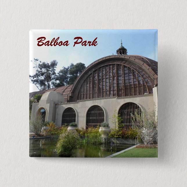 Balboa Park Botanical Garden -San Diego 2 Inch Square Button (Front)