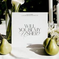 Balck & White Modern Classic Usher Proposal Card