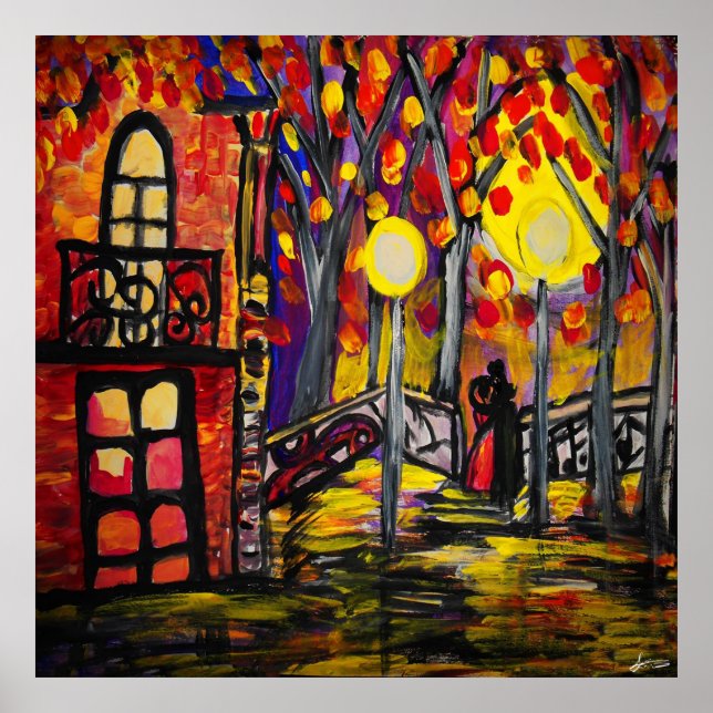 Balcon à la valeur de nuit Poster Papier (Matte) (Devant)