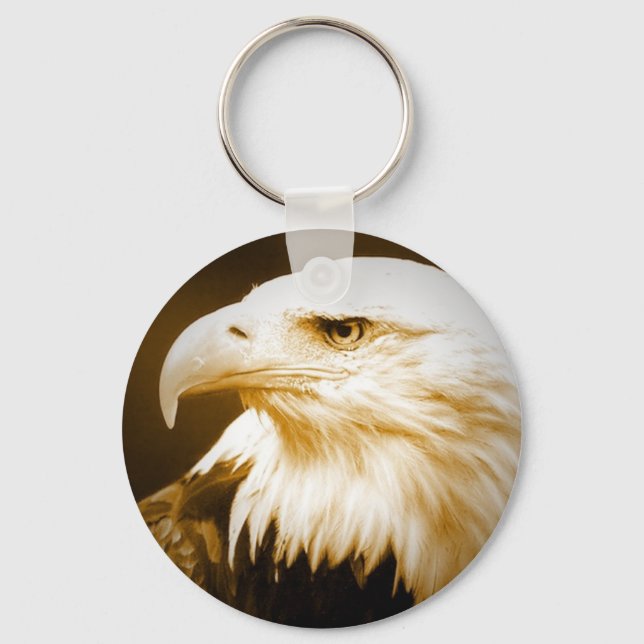 Bald American Eagle Eye Keychain (Front)