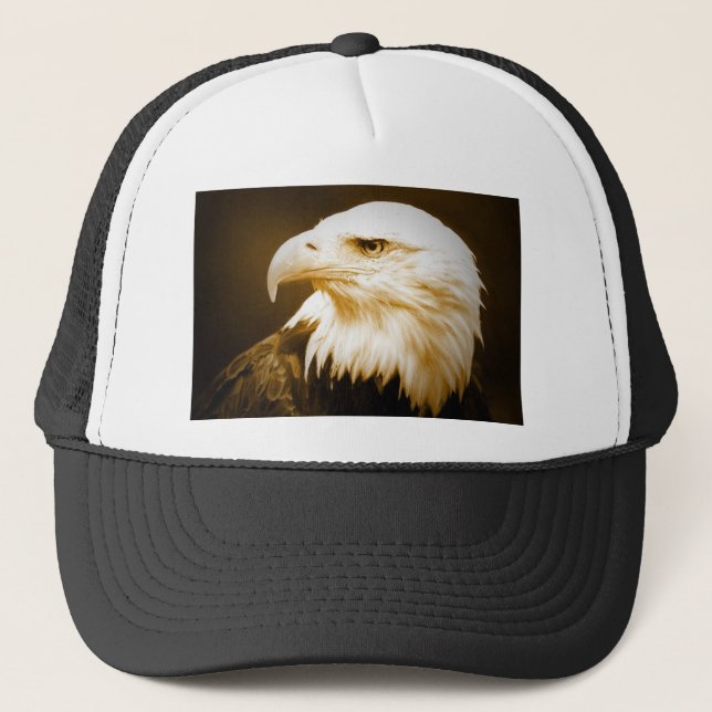 Bald American Eagle Eye Trucker Hat (Front)