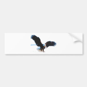 Bald American Eagle Landing Bumper Sticker
