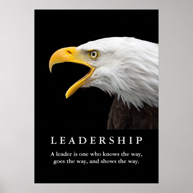 Bald American Eagle Motivational Leadership Poster (Front)