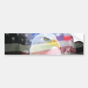 Bald american eagle & U.S.A. flag. Bumper Sticker