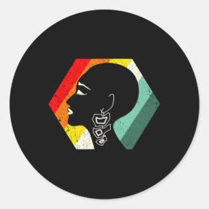 Bald Baddie Alopecia Awareness Bald Bold Beautiful Classic Round Sticker