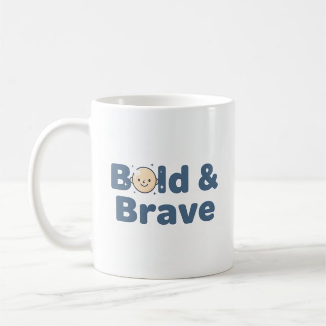 Bald & Brave Mug – Funny Positive Design (Left)