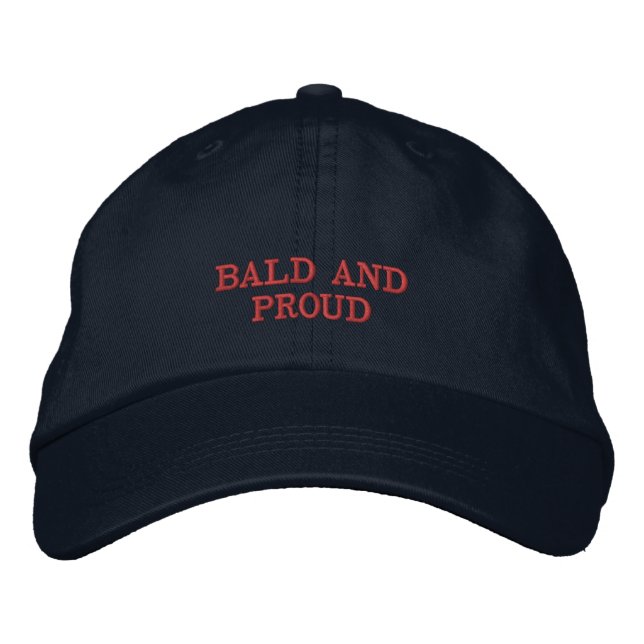 Bald But Proud – Strong & Confident Minimal Design Embroidered Hat (Front)