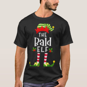 Bald Christmas Elf Matching Pajama X-mas Party T-Shirt