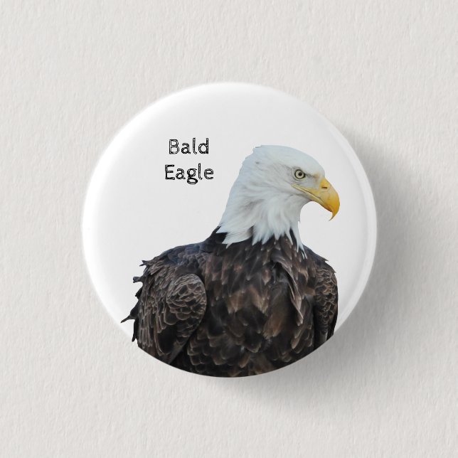 Bald Eagle 1 Inch Round Button (Front)