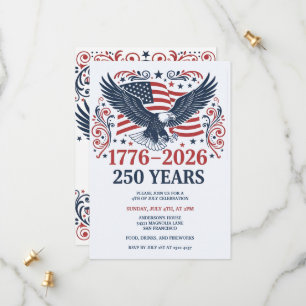 Bald Eagle 250 years of Fr 4th Of July Save The Date