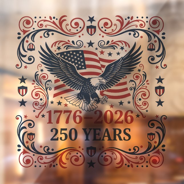 Bald Eagle 250 years of Freedom 2 Window Cling (Sheet 2)