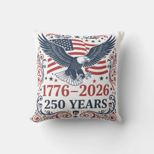 Bald Eagle 250 years of Freedom Throw Pillow