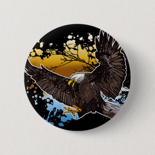 Bald Eagle 2 Inch Round Button