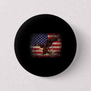 Bald Eagle 4th Of July Christmas Gift American Fla 2 Inch Round Button