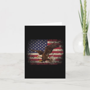 Bald Eagle 4th of July Christmas Gift American Fla Card