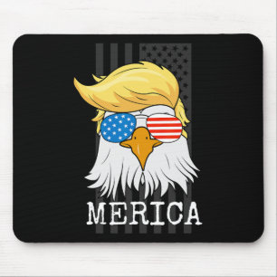 Bald Eagle 4th Of July Trump American Flag Funny Mouse Pad