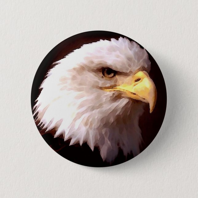 Bald Eagle American Eagle 2 Inch Round Button (Front)