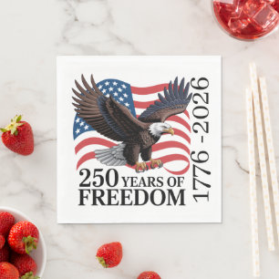 Bald Eagle American Flag 250 Years of Freedom Napkin
