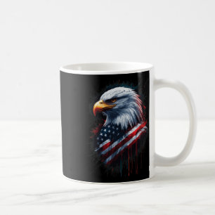Bald Eagle American Flag 4th Of July Patriotic Ink Coffee Mug