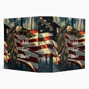 Bald Eagle American Flag Country Road 3 Ring Binde Binder