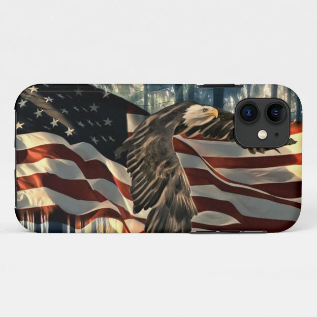 Bald Eagle American Flag Country Road Case-Mate iPhone Case (Back (Horizontal))